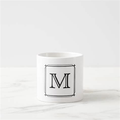 Your Letter Black And White Monogram Espresso Cup