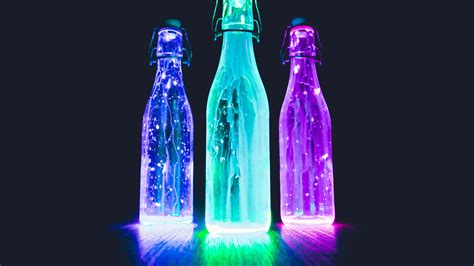 Buy flight of neon abstract lines 4k by olscher on videohive. Wallpaper Glow light bottles, neon, liquid, black ...