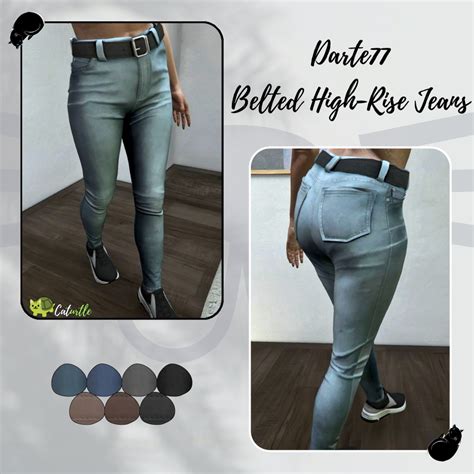 Belted High Rise Jeans For Mp Female Gta5