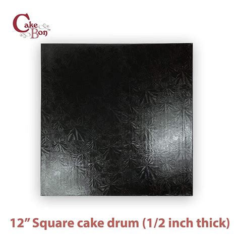 Cake Drums Square 12 Inches Black Sturdy 12 Inch Thick
