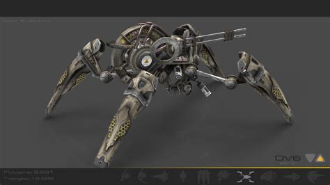 3d Asset Drone V6 Spider Scifi Animated Cgtrader