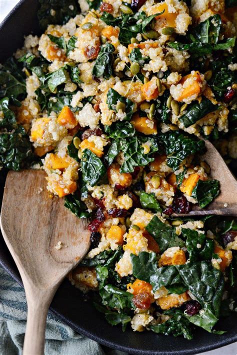 Warm Butternut Kale Quinoa Salad Simply Scratch Recipe Winter