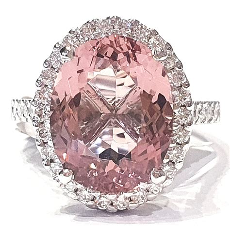 5ct Pink Morganite Diamond Halo Ring Holloway Diamonds