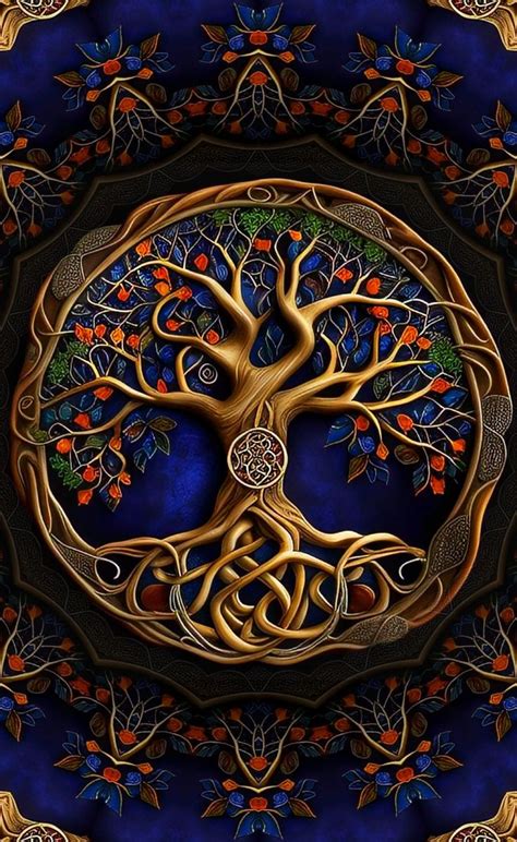 The Tree Of Life Is Depicted In This Artistic Painting