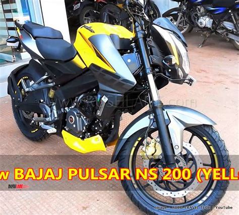 Satin blue, pewter grey, pearl white, burnt red. 2019 Bajaj Pulsar NS 200 ABS Yellow colour launch price Rs ...