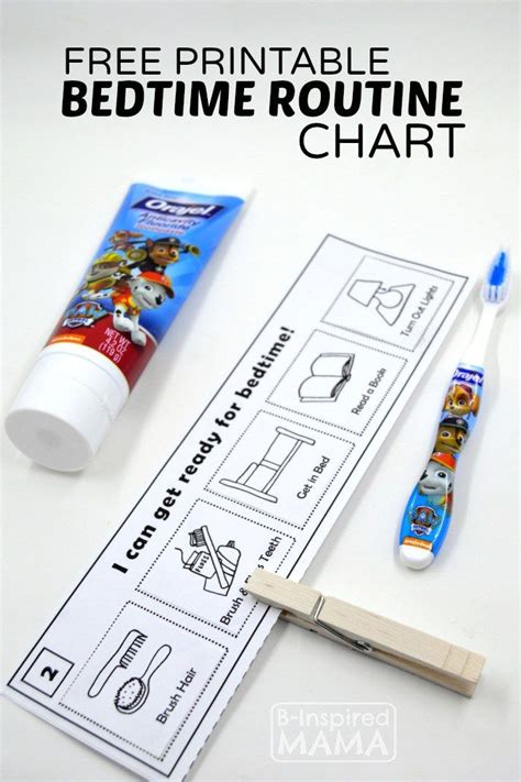Encourage Reading With A Free Printable Bedtime Routine Chart