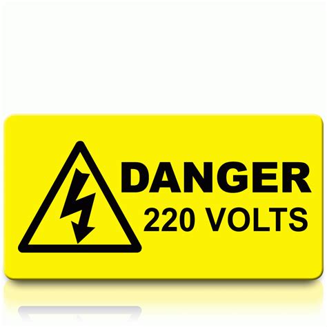 Danger 220 Volts Voltage Label Label Bar