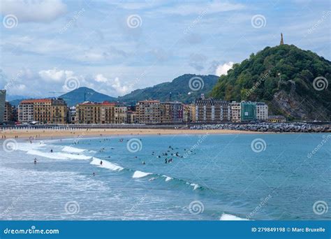 Urgull Mount And Old San Sebastian City Editorial Stock Photo Image