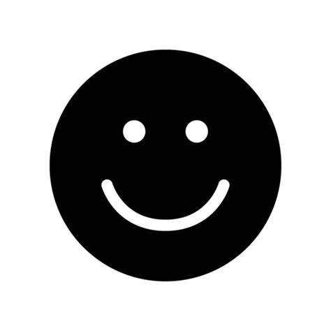 Smile Icon Happy Face Symbol Flat Style Black White Vector Stock Vector