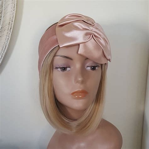 Pink Bow Turban Headband Boho Chic Style Extra Wide Headband For