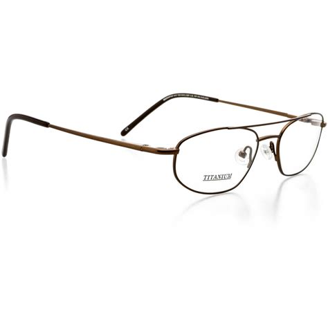 optical eyewear aviator shape titanium full rim frame prescription eyeglasses rx mocha