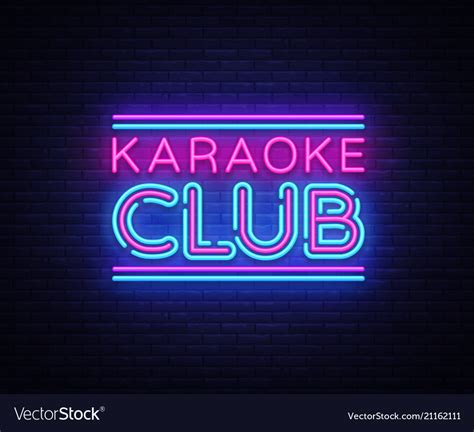 Karaoke Club Neon Sign Design Royalty Free Vector Image
