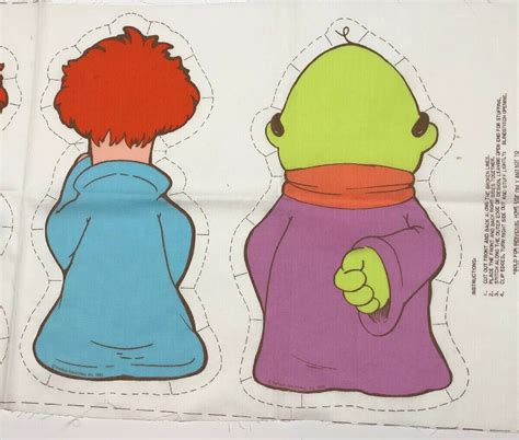 Vintage 1985 Jim Hensons Muppet Cut Out Sew Panels Babies Bunsen And