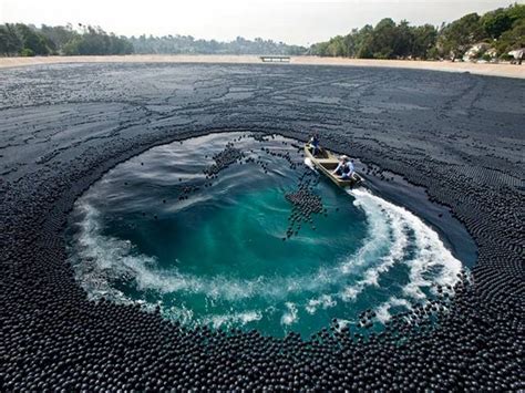 400000 Black Balls Save La Reservoir From Carcinogen Entertainment Blog Pictures