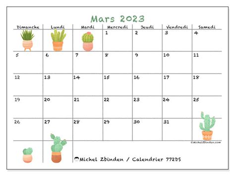 Calendrier Mars 2023 à Imprimer “441ds” Michel Zbinden Be