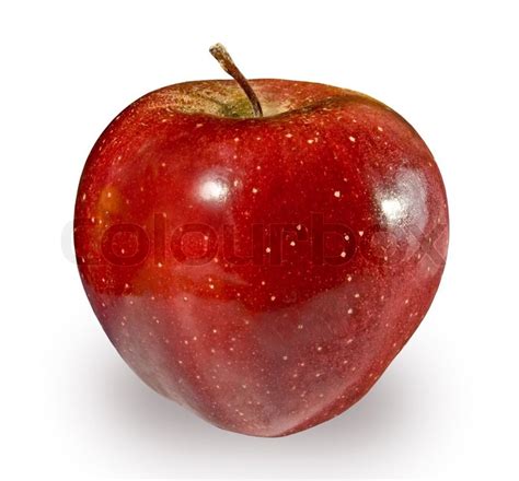 One Red Apple Isolated On White Stock Image Colourbox