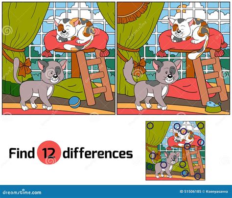 Find Differences Cats Stock Vector Illustration Of Domestic 51506185