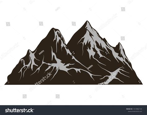 Vektor Stok Rocky Mountains Vector Illustration Snow Rocky Tanpa