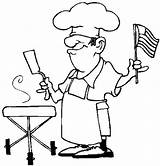 Coloring July Parade 4th Bbq Chef Independence Fourth Getdrawings sketch template