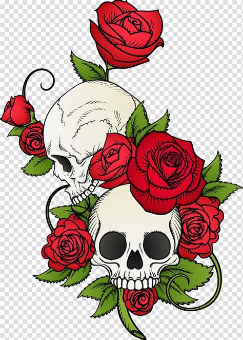 Skulls And Rose Flowers Calavera Skull Rose T Shirt Drawing Hand