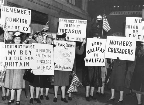 Women Isolationists From The America First Committee Protesting Against