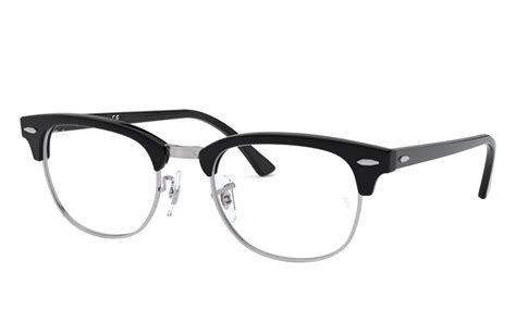 clubmaster optics eyeglasses with black on silver frame rb5154 ray ban® us