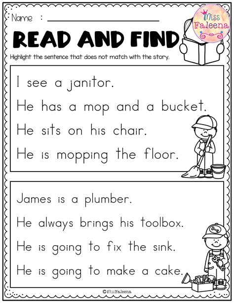 Worksheet Kindergarten Reading Comprehension Free Reading