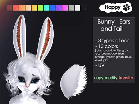 Second Life Marketplace Happy Paw Bunny Ears And Tail