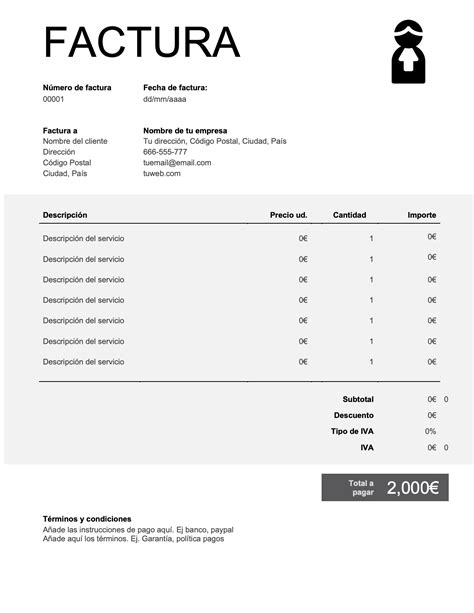 Formato De Factura En Word 9 10 Formato De Factura En Blanco