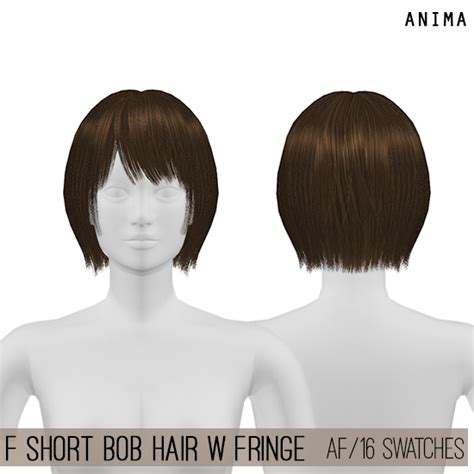 You have came to the right place! TS4 F Short Bob Hair w Fringe - Anima | Short bob ...