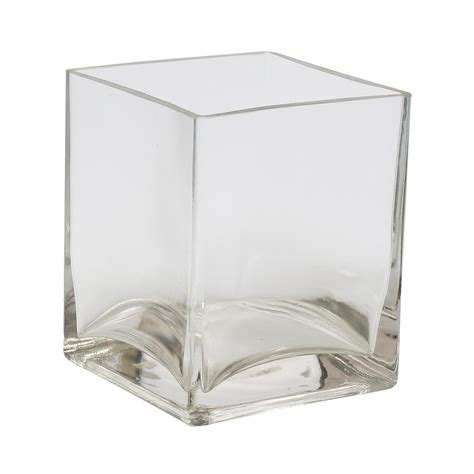Wholesale Square Clear Glass Vase 4 75 Clear