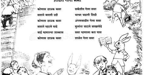 Marathi Balgeet Poem On Rabbit In Marathi Konas Thauk Kasa Shalet