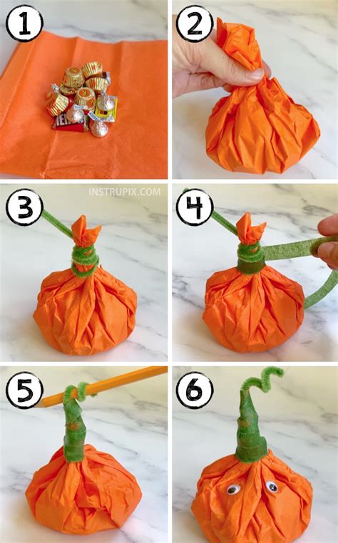 Halloween Party Idea Tissue Paper Pumpkin Goody Bags