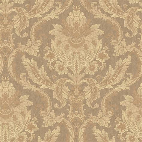 Fg36056 Elegant Brown Damask Wallpaper By Lucky Day