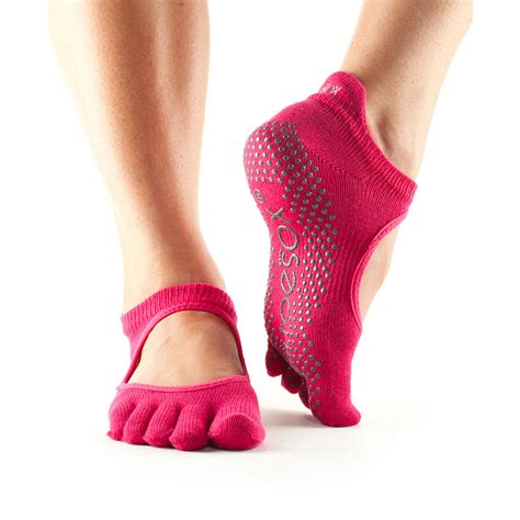 Toesox Full Toe Bellarina Non Slip Grip Workout Dance Yoga Pilates Socks Ebay