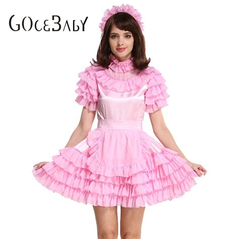 Aliexpress Buy Forced Sissy Maid Satin Pink Puffy Dres