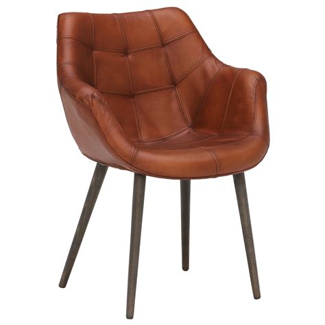 Some specific models of these leather dining chairs with arms are covered with fabrics that give them ravishing looks. Birinus Leather Dining Chair, Brown | Chairs - Barker ...