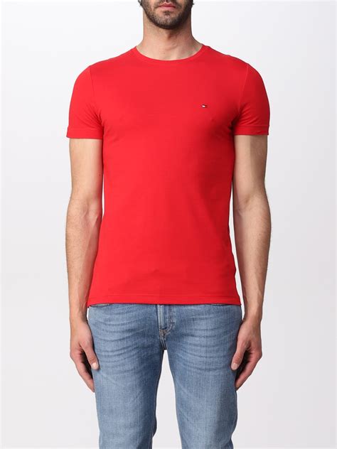 tommy hilfiger outlet t shirt men red tommy hilfiger t shirt mw0mw10800 online on giglio