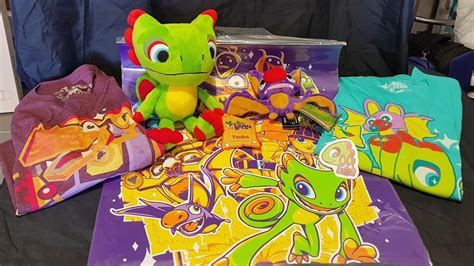 Unboxing Yooka Laylee Fangamer Collectibles Plushies Shirts And