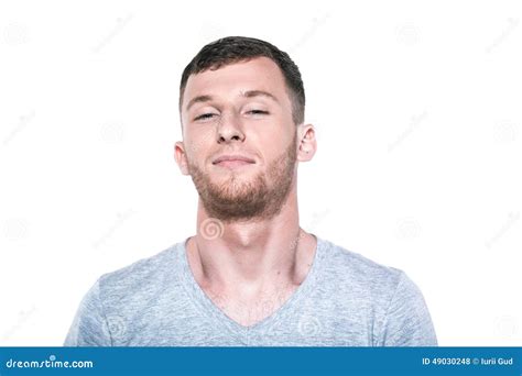 Proud Young Man Stock Photo Image Of Gray Face Expressing 49030248