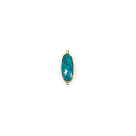 Synthetic Turquoise 10x25mm Oval Shape Silver 929 With Gold Etsy UK