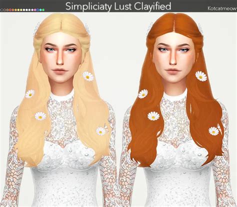 Kot Cat Simpliciaty`s Lust Hair Clayified Sims 4 Hairs