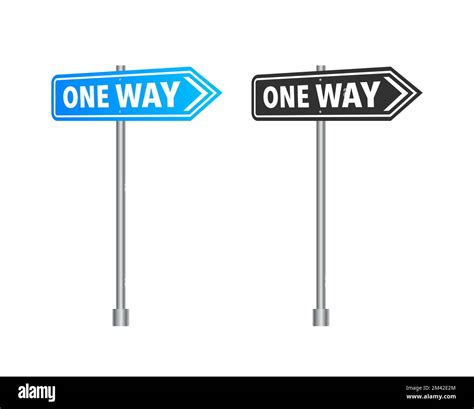 One Way Road Street Traffic Sign Vector Illustration Stock Vector