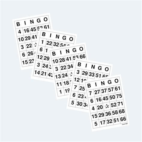 Bingo Cards Printable 1 To 75 Bingo Cards 4 Per Page 1000 Cards Etsy