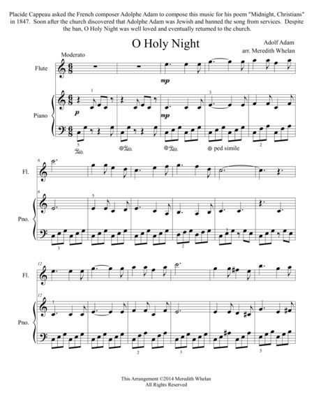 Christmas Duets For Flute And Piano O Holy Night Arr Meredith Whelan