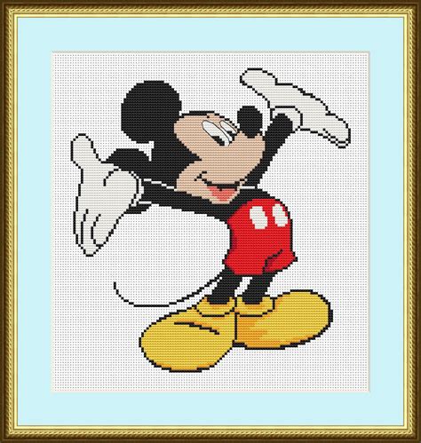 Mickey Mouse Cross Stitch Pattern Disney Cross Stitch Disney Etsy