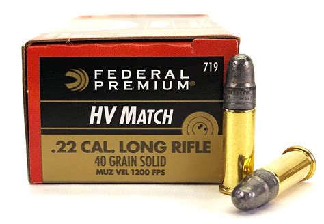 22 Lr Federal Premium Gold Medal 40 Grain Solid High Velocity Match For