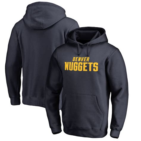 Denver Nuggets Fanatics Branded Wordmark Pullover Hoodie Navy