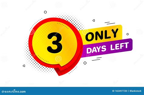 Three Days Left Icon 3 Days To Go Vector Stock Vector Illustration