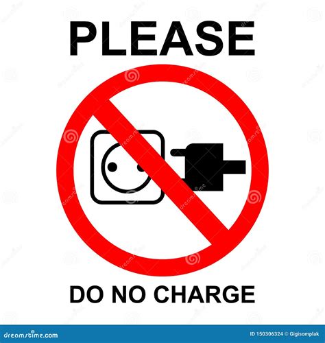 Simple Vector Prohibition Sign Do Not Charge Your Gadget Isolated On